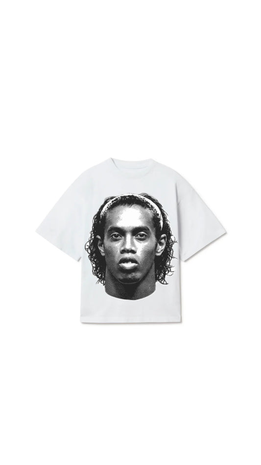 RONALDINHO WHITE BIG HEAD TEE